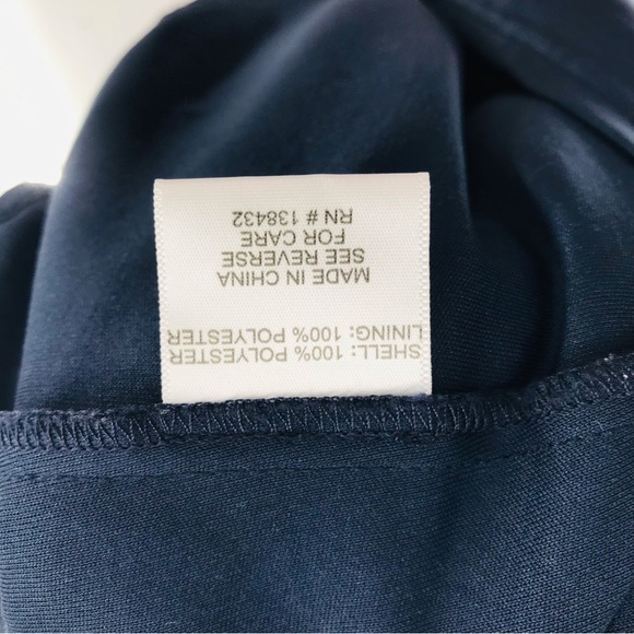 ModCloth V Neckline Navy Chiffon Maxi Dress Gown Size XL - Picture 4 of 6